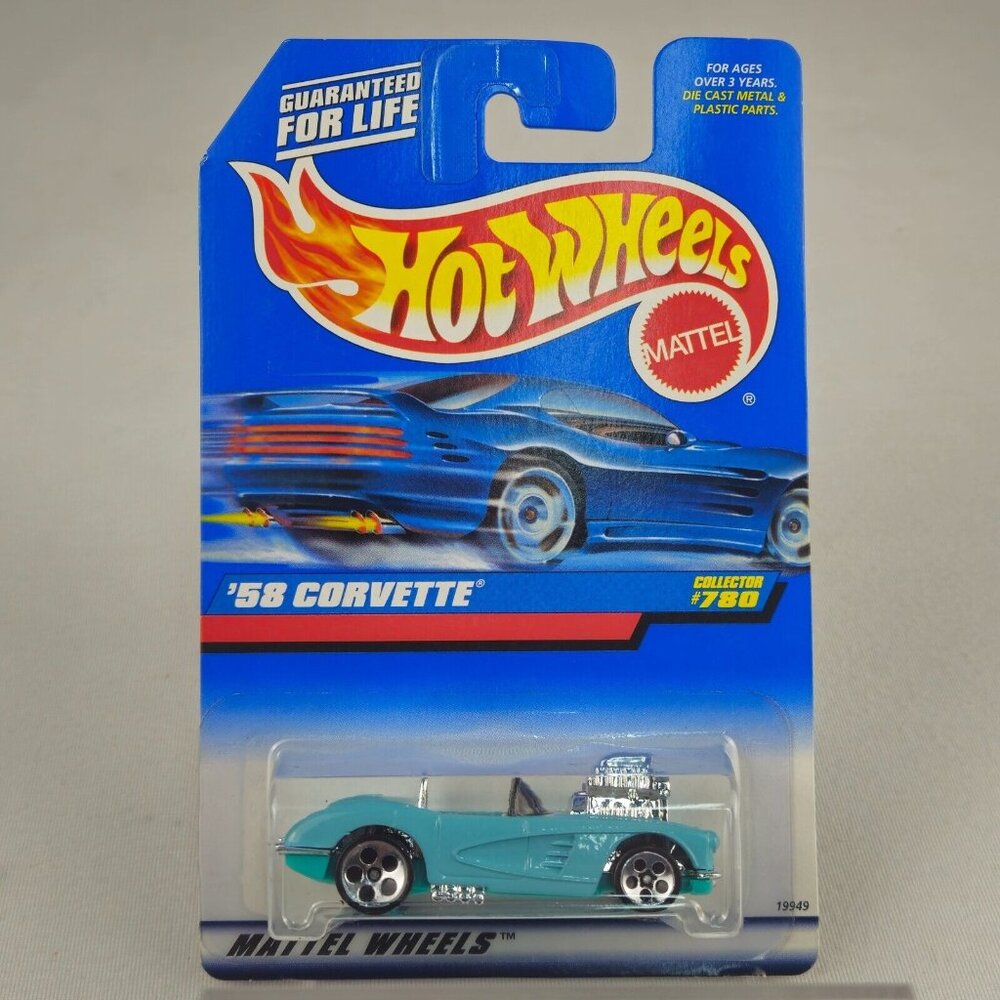 VINTAGE‎ Hot Wheels 1997 #780 '58 Corvette MINT IN CARD (K226)